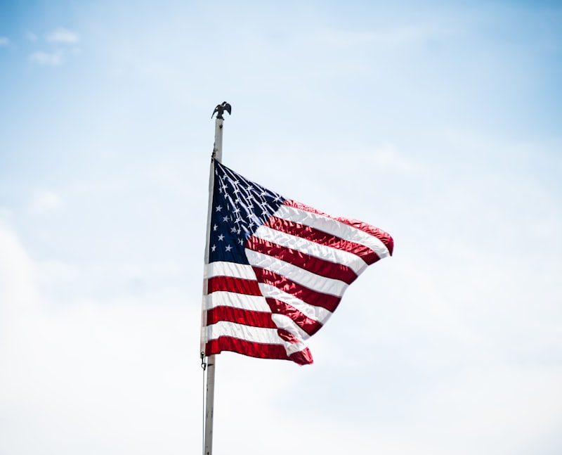 The American flag waving proudly